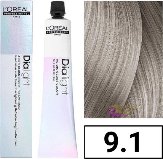 Permanente Kleur L'Oreal Professionnel Paris Dia Light N 9,1 Geen ammoniak (50 ml)