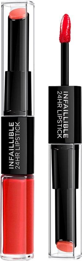 L'Oral Paris Infaillible 24H Lipstick - Langhoudende 2-staps Lipstick met Vitamine E - 506 Red Infallible - Rood - 5.7ml