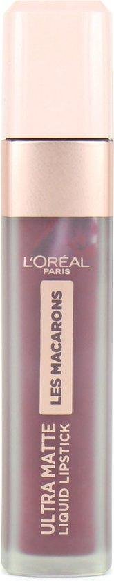 LOral Paris Les Macarons Langhoudende Matte Lipstick - 830 Blackcurrant Crush - Paars - 6,7 ml