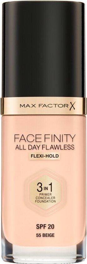 Max Factor All Day Flawless 3 in 1 Facefinity Foundation Make Up SPF 20 Beige 55 30 ml