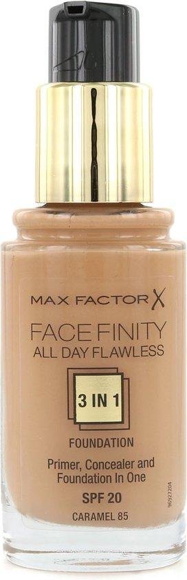 Max Factor Facefinity 3 In 1 Primer Concealer And Foundation Spf20 85 Caramel 30ml