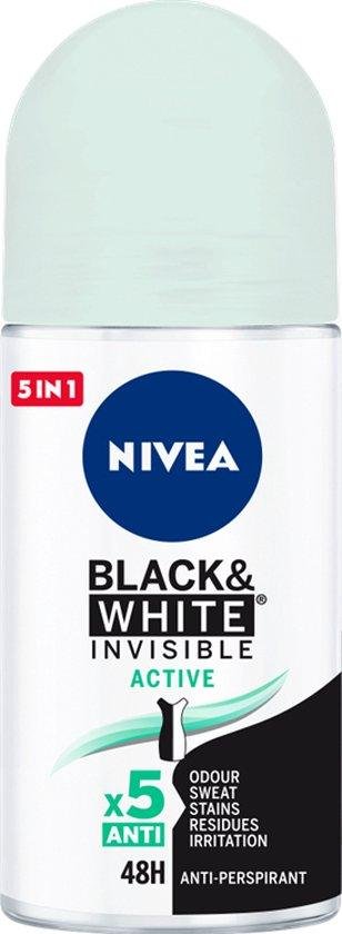 Nivea Black & White Invisible Active Deodorant Roll On 50ml