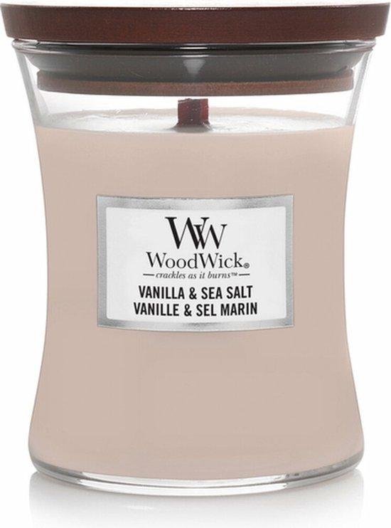 WoodWick Hourglass Medium Geurkaars - Vanilla & Sea Salt
