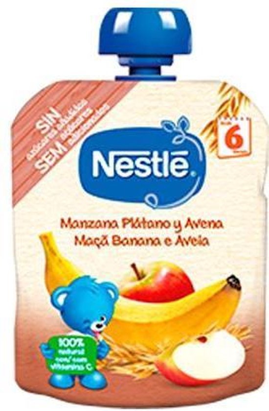 Nestle 2x Nestl Sachet Naturnes Apple Banana Oatmeal 6 Months 90g
