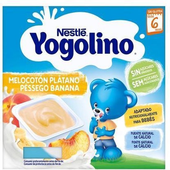 Nestle Nestla(c) Yogolino Melocota3n Y Pla!tano 6m 4x 100g
