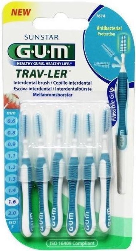 Gum Travler Ragers 1.6mm Blauw - 6 stuks