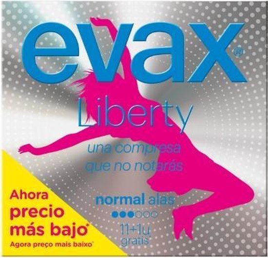 Normaal Maandverband met vleugels Liberty Evax (12 uds)