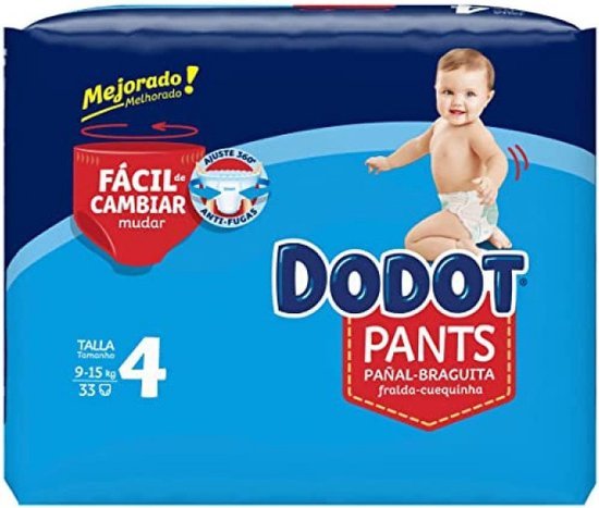 Wegwerpluiers Dodot Pants Maat 4 9-15 kg 33 Stuks