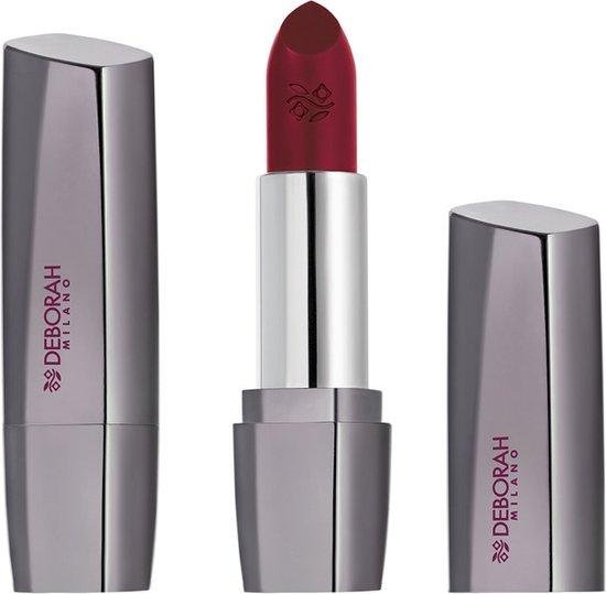 Deborah Milano Milano Red Long Lasting Lipstick 12 Red Brownie Mat, Satijn