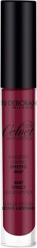 Deborah Milano Fluid velvet Mat Lipstick - Matte Vloeibare Lippenstift - 9 Purple Wine - Donker Paars - Langhoudend