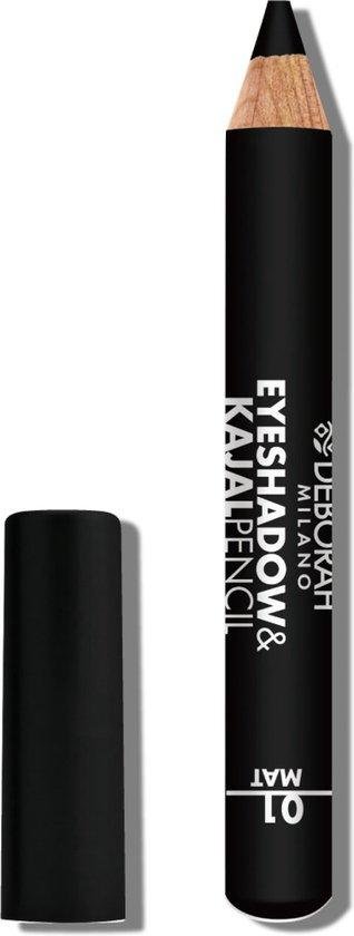 Deborah Milano Eyeshadow&Kajal Pencil oogschaduw 01 Black Finish Mat 2 g Mat