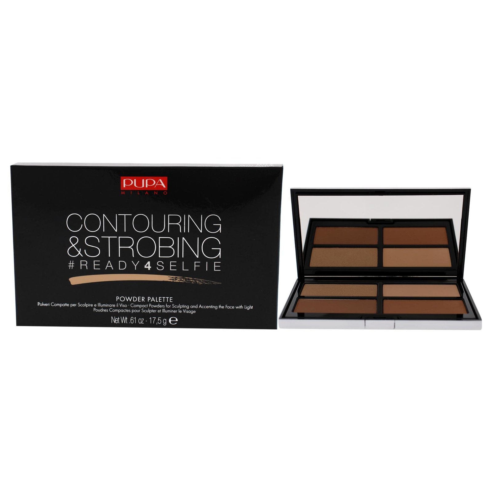 Pupa Contouring & Strobing Ready 4 Selfie Powder Palette Medium Skin 18 g