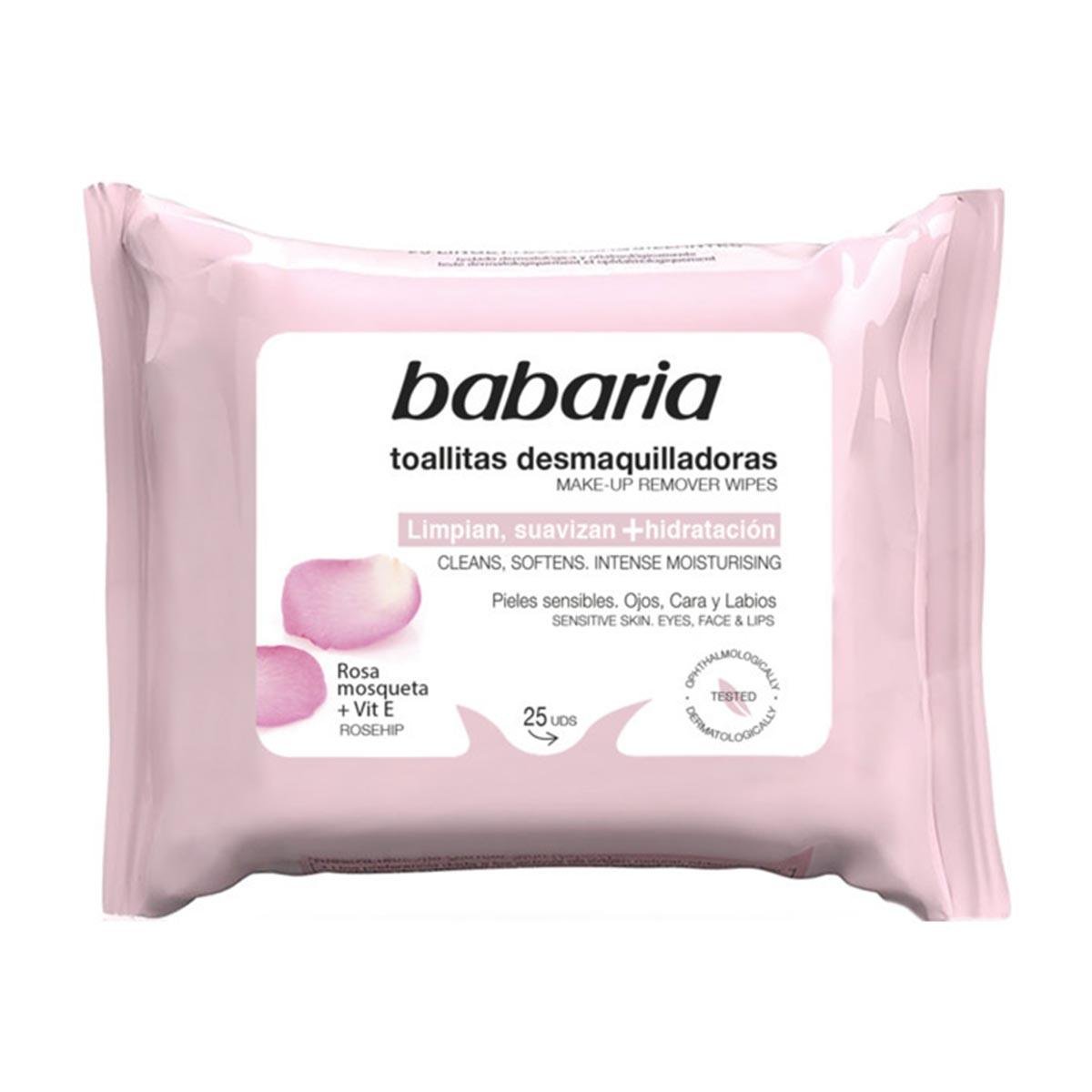 Babaria Rosa Mosqueta Make Up Remover Wipes 25 Units