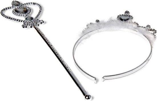 Inca Corona Y Varita Plateada Set 2 Pcs
