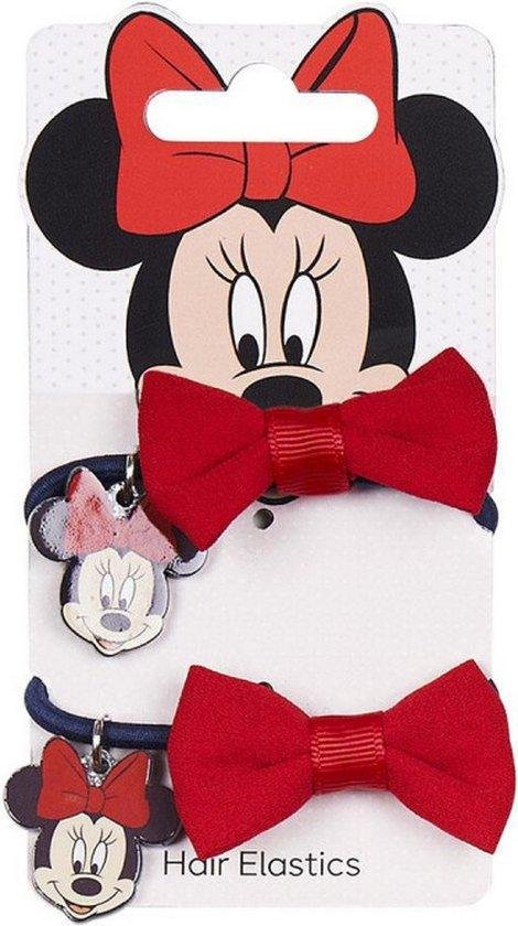 Haarelastiek Minnie Mouse Rood Blauw Lasso 2 Stuks
