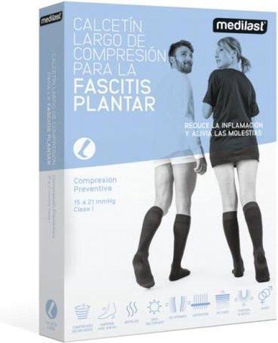 Calcetan Largo Fascitis Planta Negro Mediano Medilast