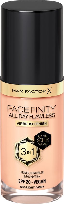 Max Factor Facefinity All Day Flawless 3 In 1 Foundation C40-Light Ivory 30ml