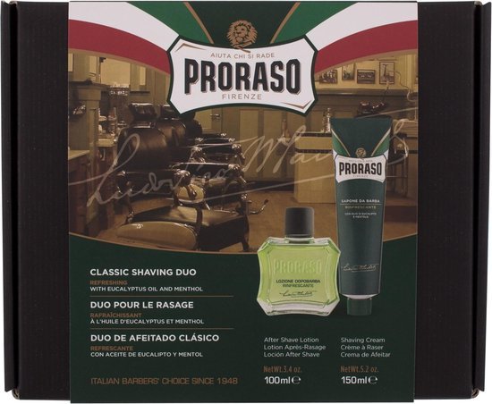 Shaving Set Proraso Afeitado Clsico Rinfrescante Lote Refreshing 2 Pieces