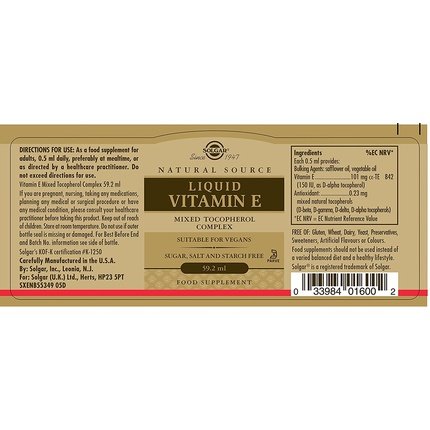 Solgar Natural Source Liquid Vitamin E 59 2 Ml