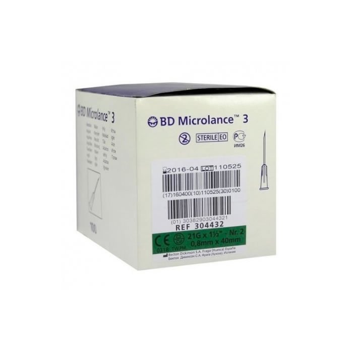 Bd Microlance Needle 0 8mm X 40mm 100 Units