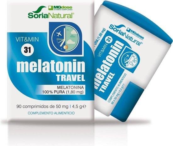 Melatonin Travel 100% Pure 90 Tablets By Soria Natural 1 Pcs