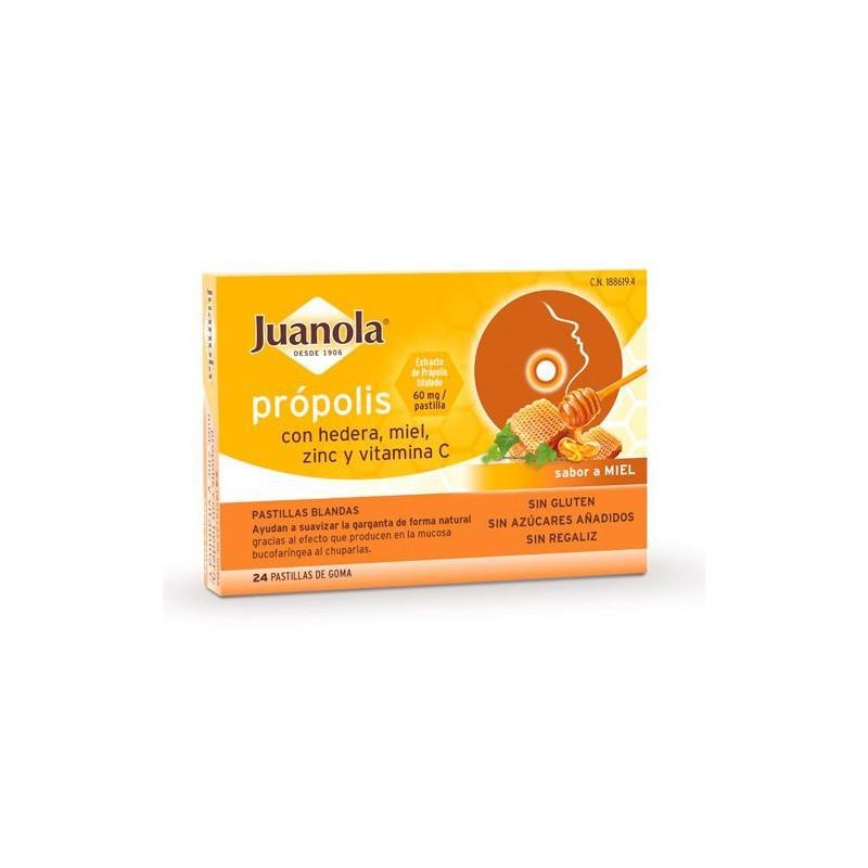 Juanola Prpolis Hedera Sabor Miel 24 Pastillas