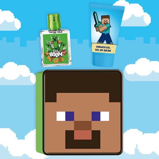 Toiletry Bag with EDT 50 ml & Shower Gel 100 ml - Kinder Geurtje - Minecraft
