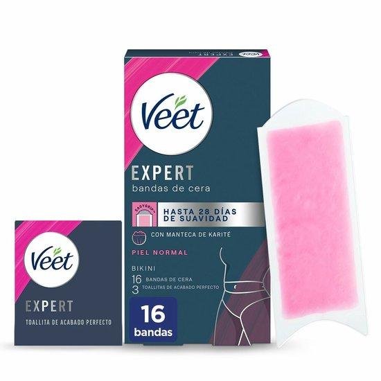 Veet Expert Bikini Depilatory Wax Strips For Normal Skin 16 Units
