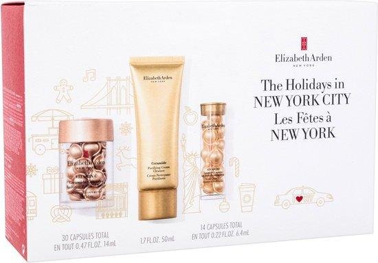 Set Elizabeth Arden: Ceramide, Eliminates Impurities, Cleansing Cream, 50 ml + Ceramide, Vitamin C, Restorative, Serum Capsules, For Face, 30 pcs + Ceramide, Hyaluronic & Ceramides Acid, Moisturizing, Serum Capsules, Face, 14 pcs