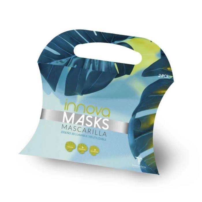 Innovafarm Washable Reusable Mask Black Set 2 Pieces