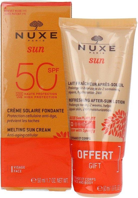 Set Nuxe: Sun Melting, Sunscreen Cream, For Face, SPF 50, 50 ml + Sun, Sun Protection, After-Sun Lotion, 50 ml