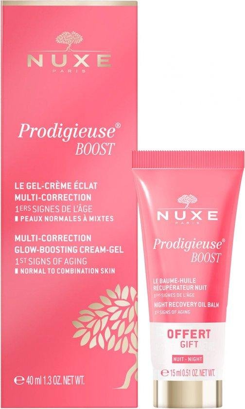 Set Nuxe: Creme Prodigieuse Boost, Recovery, Night, Balm, For Face, 15 ml + Prodigieuse Boost, Multi-Correction, Gel Cream, For Face, 40 ml