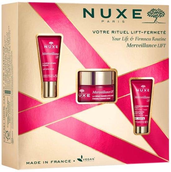 Set Nuxe: Merveillance Expert, Lifting, Cream, For Face, 50 ml + Merveillance Lift, Vegan, Lifting, Eye Cream, 15 ml + Merveillance Lift, Vegan, Lifting, Night, Cream, For Face, 15 ml