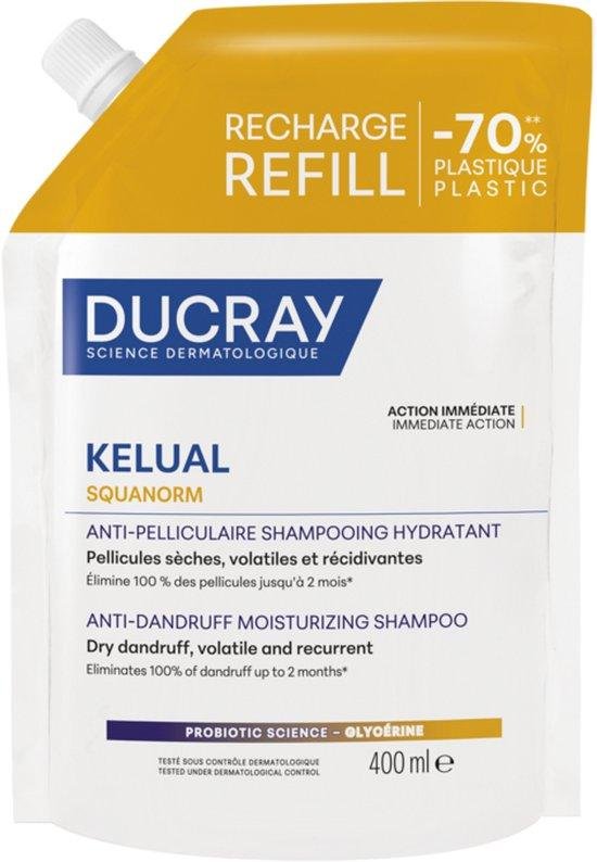 Ducray, Kelual Squanorm, Hair Treatment Shampoo, Anti-Dandruff, For Scalp With Dry Dandruff, Refill, 400 ml