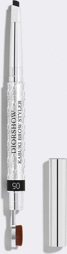 Christian Dior, Diorshow Kabuki, Double-Ended, Eyebrow Cream Pencil & Brush 2-In-1, 05, Black, 0.09 g