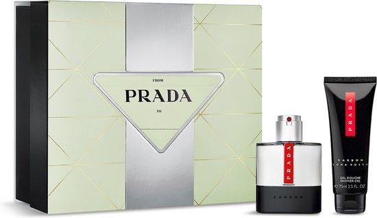 Set Prada: Luna Rossa Carbon, Eau De Toilette, For Men, 50 ml + Luna Rossa Carbon, Revitalized, Shower Gel, Body, 75 ml