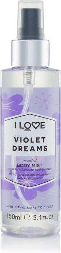 I Love, Signature Collection, Vegan, Mist Spray, Violet Dreams, All Over The Body, 165 ml