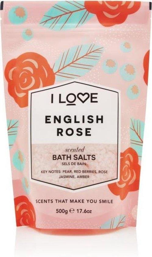 I Love, Signature Collection, English Rose, Bath Salt, 500 g