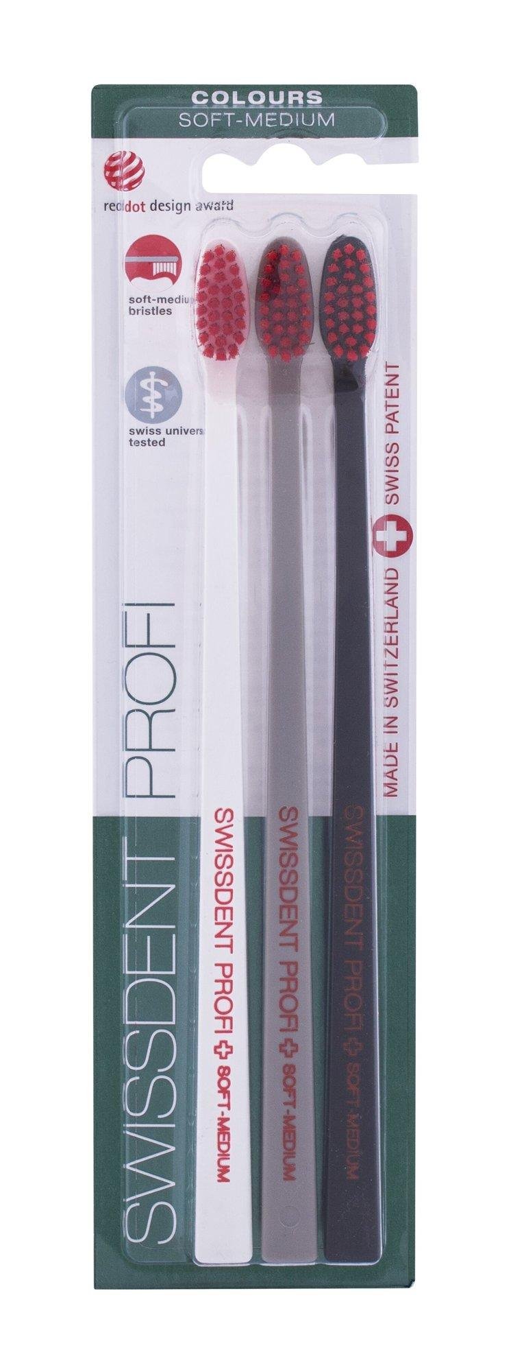 Swissdent Professional Colours Toothbrush Soft Medium Colour Black Black