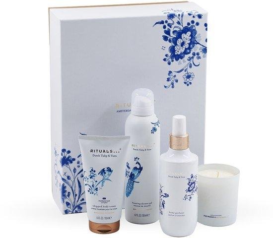 Set Rituals: Amsterdam Collection, Cleansing, Shower Mousse, 200 ml + Amsterdam Collection, Hydrating, Body Cream, 150 ml + Amsterdam Collection, Scented Candle, 140 g + Amsterdam Collection, Dutch Tulips, Cardamom & Japanese Yuzu, Room Spray, 200 ml