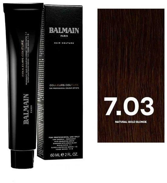 Balmain Professionnel, Couleurs Couture, Permanent Hair Dye, 7.03 Natural Gold Blonde, 60 ml
