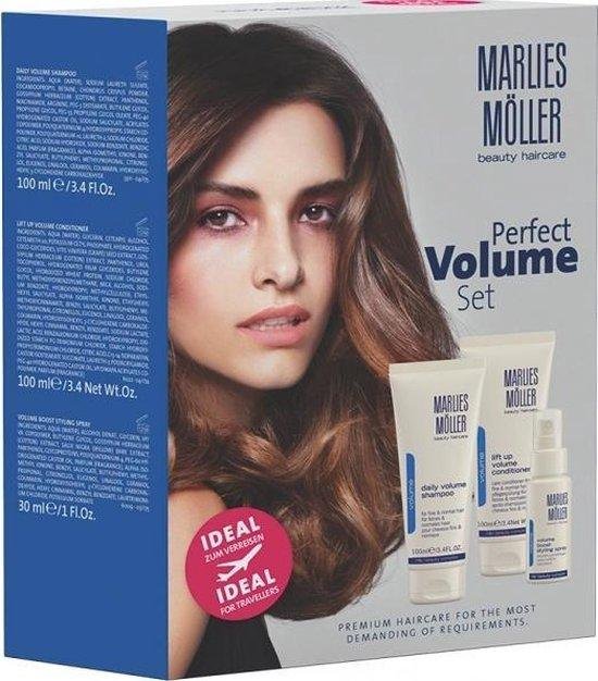 Perfect Volume Set Marlies Moller: Daily Volume, Hair Shampoo, 100 ml + Lift-Up, Hair Conditioner, For Volume, 100 ml + Volume, Hair Spray, For Styling, 30 ml