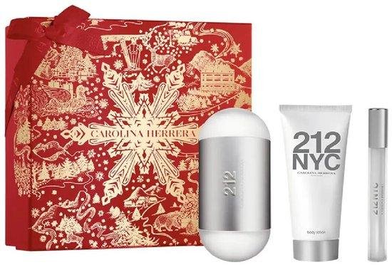 Carolina Herrera 212 Nyc Eau De Toilette Spray 100ml Set 3 Pieces
