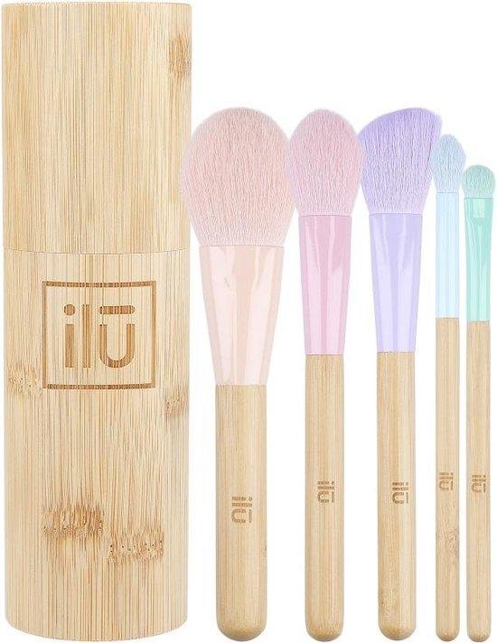 Bamboom - Makeup Brush Set + Bamboo Houder - 5st.