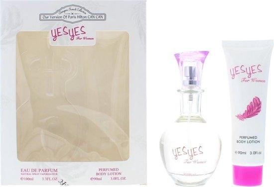 Set Designer French: Yes Yes, Hydrates, Body Lotion, 90 ml + Yes Yes, Eau De Parfum, For Women, 100 ml
